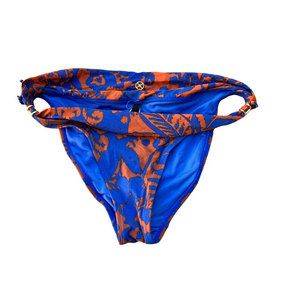 Vix Paula Hermanny Bikini Bottom Swim Blue Orange Size M EUC